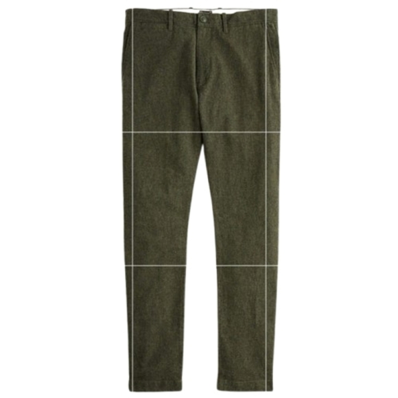J. Crew Men's 484 Slim Green Brushed Twill Chino Pants NEW NWT 33 34